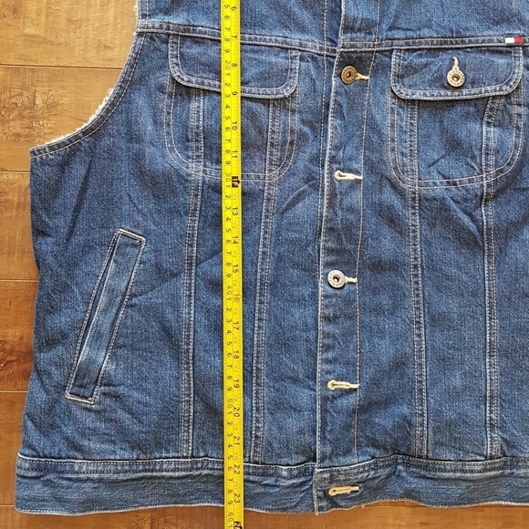 TOMMY HILFIGER JEANS Faux Fur Lined Denim Vest '03 - Picture 7 of 8